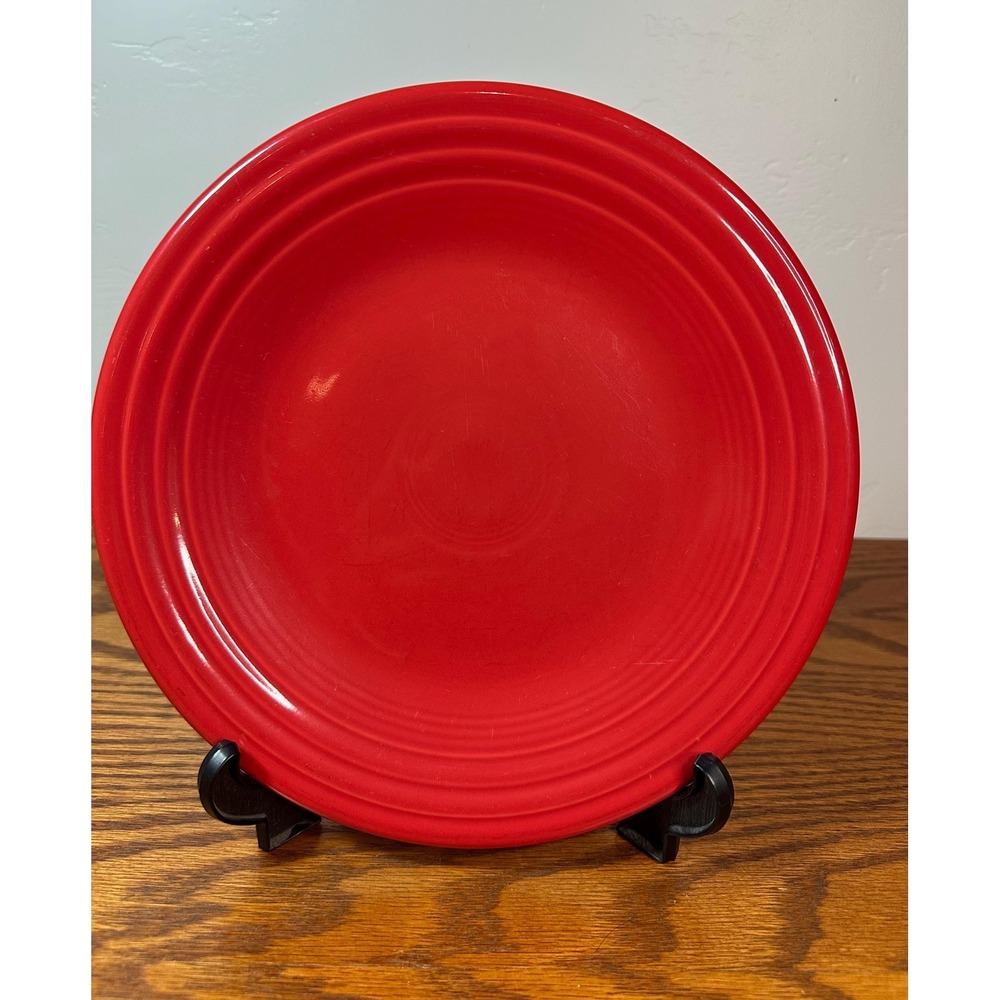 Retired Fiesta Scarlet Red Luncheon Plates Ceramic Homer Laughlin Lead Free